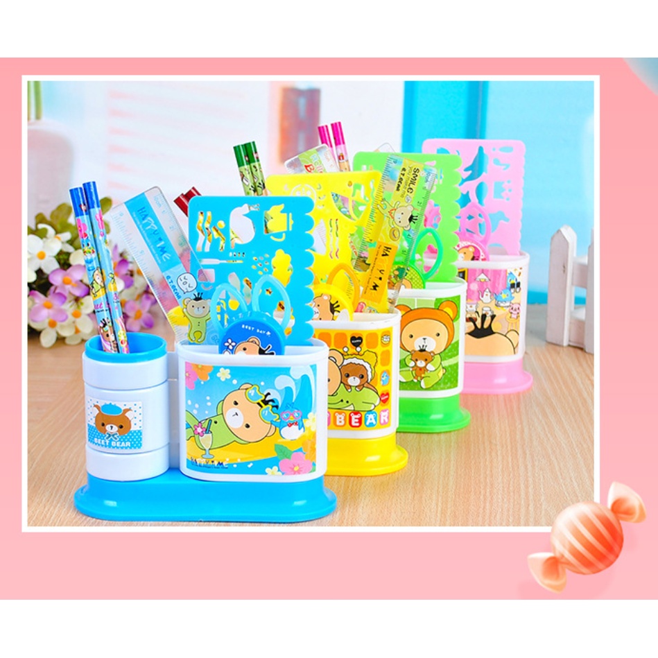 🎀พร้อมส่ง🎀ที่เสียบปากกา ที่ใส่ปากกา ชั้นเลื่อนลายการ์ตูนน่ารัก ชั้นเก็บของ จัดแต่งโต๊ะ ของขวัญเด็ก