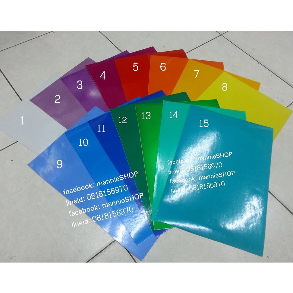 สติ๊กเกอร์สีสะท้อนแสงของจีนเกรด A (มี 15 สีตามรูปครับ) มี 2 ขนาด A4 กับ หน้ากว้าง 61 ซม. สะท้อนแสง สติ๊กเกอร์ sticker