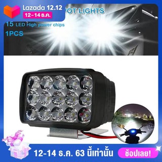 All New เเพค1ชิ้น สว่างตาเเตก! ไฟสปอร์ตไลท์รถยนต์15LED ไฟหน้ารถ LED SPOT BEAM US 80W ไฟช่วยตัดหมอก 12V-85V เเสงขาว