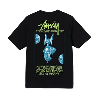 เสื้อยืดพิมพ์ลายแฟชั่น STUSSY เสื้อยืด หน้ากาก สวยหรู