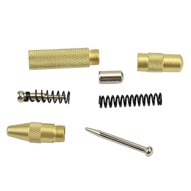 Brass Yellow Automatic Center Punch Spring Loaded Chrome Rivet Screw ...