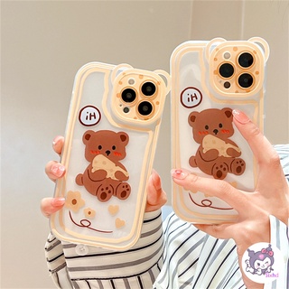 🌈Casing🌸 เคสป้องกันโทรศัพท์มือถือ แบบนิ่ม ลายหมีชีส สําหรับ iPhone 14 13 12 11 Pro Max SE2020 X XR Xs Max 7 8 Plus