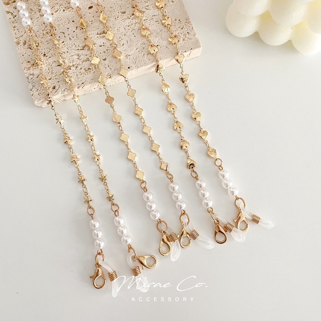 Mirae Pearl Mask Strap Mask Chain สําหรับ Hijab Face Mask Lanyard Face Mask สร้อยคอแว่นตาโซ่