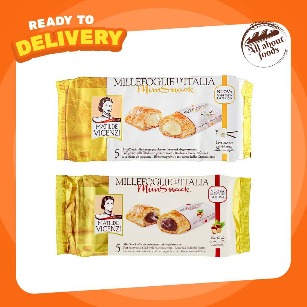 Matilde Vicenzi มาทิลดี้ วีเซนซี่ Mini Snack 2 รสชาติ สอดไส้ครีม สอดไส้ช็อกโกแลต 200 กรัม