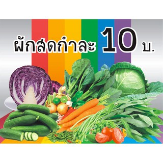 ป้ายไวนิล ร้านขายผักสด  (1 ชิ้น 1 หน้า)