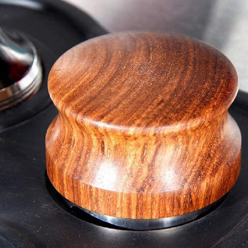 Coffee Distributor, 58mm Coffee Tamper Base with Wooden Handle ...