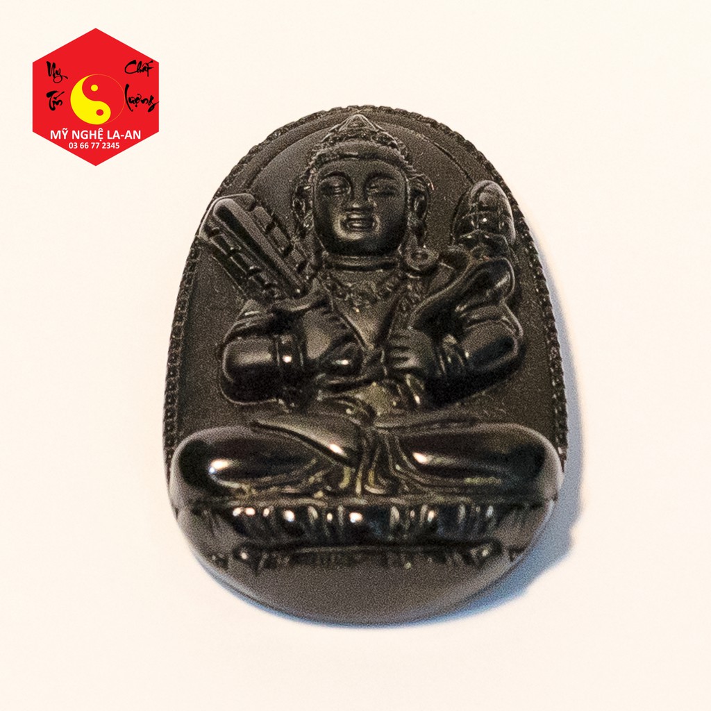 จี้พระผู้พิทักษ์ - Void Store พระโพธิสัตว์สําหรับปีวัวและเสือ - Obsidian 5cmx3cm พร้อมสร้อยคอฟรี