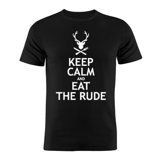 เสื้อยืดแขนสั้นลําลอง พิมพ์ลาย Hannibal Lecter Eat The Rude Wendigo สไตล์มินิมอล สีดํา แฟชั่นสําหรับผู้ชาย 2022S-5XL