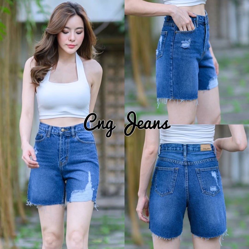 Acasey กางเกงยีนส์ผู้หญิง ขาสั้น 3ส่วนแต่งขาดนิดๆ สวยมากจ้า ไซส์ S – 6XL ราคา ถูกที่สุด ดีลบีเคเค แกลเลอรีภาพที่ 3
