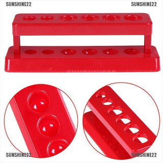 【SHINE22】ที่วางหลอดทดลองในห้องทดลอง แบบพลาสติก 6 หลุม สีแดง