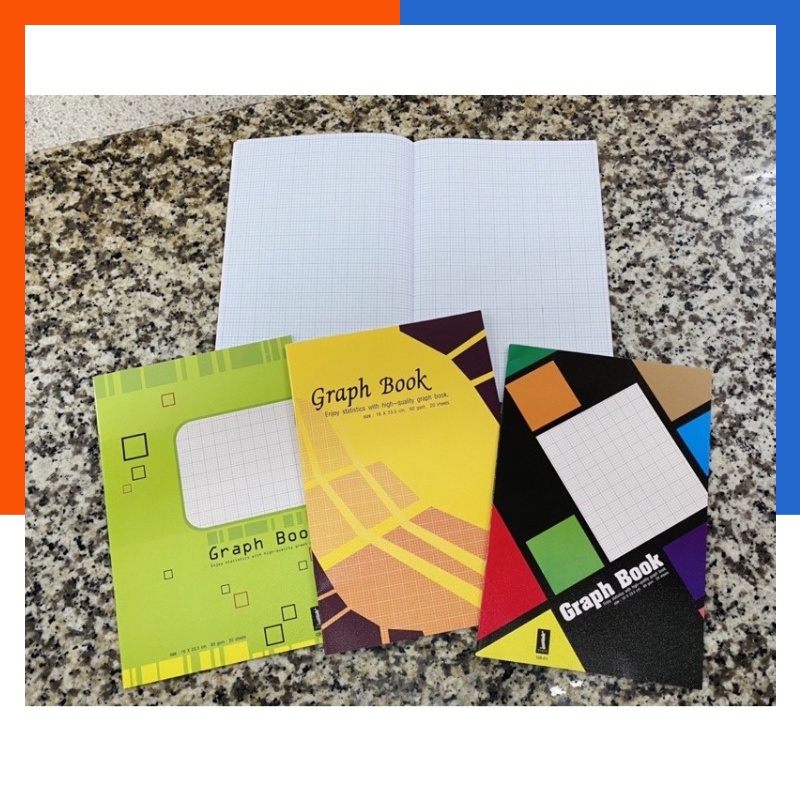สมุดกราฟ สมุดกร๊าฟ 20แผ่น รุ่นมาตรฐาน 16*23.5ซม. 60แกรม Graph Notebook พร้อมส่ง มีเก็บปลายทาง US.Station