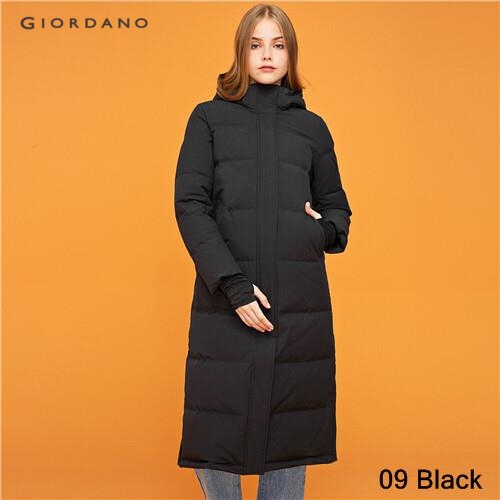 GIORDANO WOMEN Detachable hooded 90% goose down long jacket 05379742