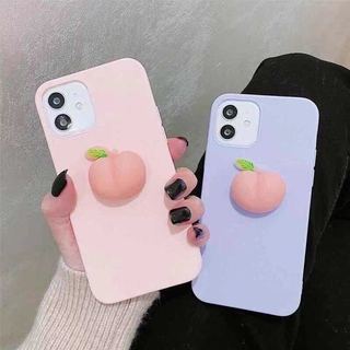 เคสโทรศัพท์ For OPPO A37 A39 A57 A71 A83 A3 A3S A5 A5S A7 A12 A9 2020 F5 Cute 3D Pink Peach Relieve Pressure TPU Phone Case