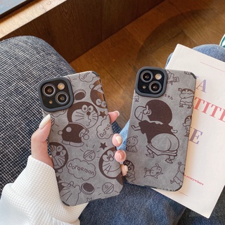 การ์ตูน น่ารัก โดเรม่อน ตลก เครยอนชินจัง เคสไอโฟน 13 Pro Max iPhone 12 Pro Max 13 12 Mini 11 Pro Max XS MAX XR XS 7 8 Plus Case ใหม่ ขอบตรง เครื่องหนังนิ่ม นุ่ม เคส
