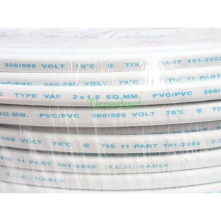 (แบ่งตัด 2-10 เมตร) STR สายไฟ VAF 2 × 1.5 sq.mm 17A 300/500V สายไฟอาคาร งานทั่วไป สายทองแดง แกนคู่ 2 เส้น