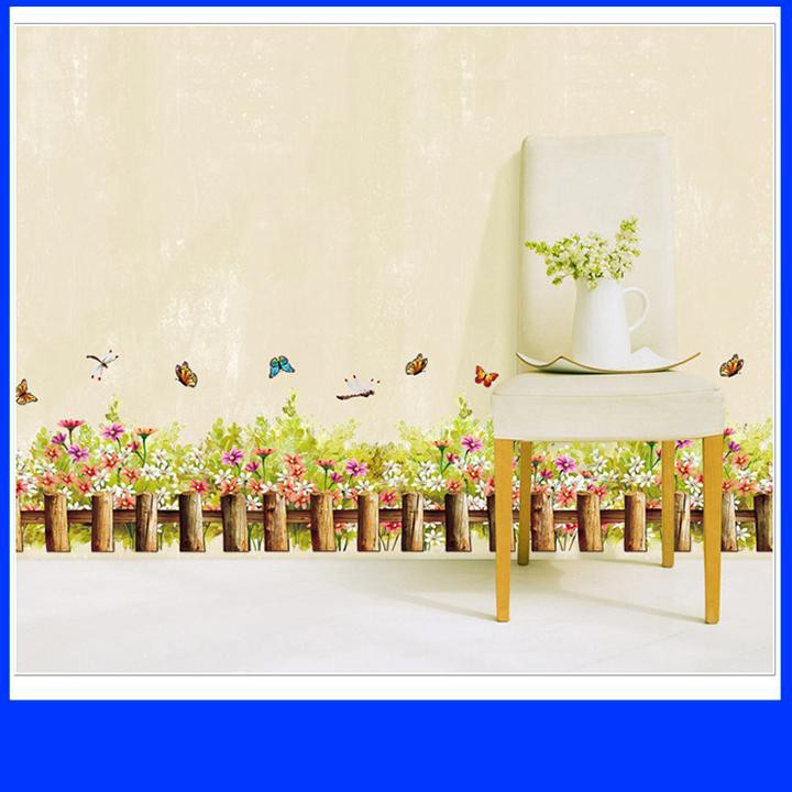 รูปลอกติดผนัง รั้วคอลัมน์ไม้ - DCT015 - decalhcm