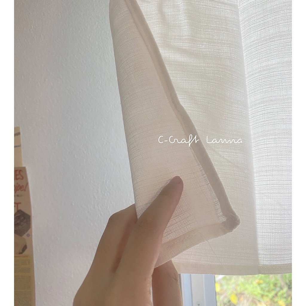 แนะนำ ผ้าม่าน ผ้าม่านผ้าฝ้ายสีขาว ผ้าหนาเรียบ ขนาด110x60cm สไตล์มินิมอล CMS60 ราคาพิเศษ มีเก็บเงินปลายทาง