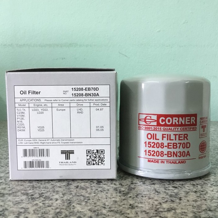 กรองน้ำมันเครื่อง นิสสัน นาวาร่า D40, NP300 ปี 2006 ++ ยี่ห้อ คอร์เนอร์ Nissan Navara Corner