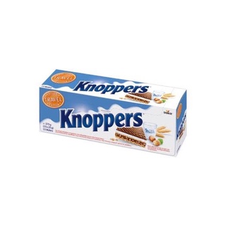 knoppers waffle chocolate milk+chocolate hazelnut 1 กล่อง 15 ชิ้น