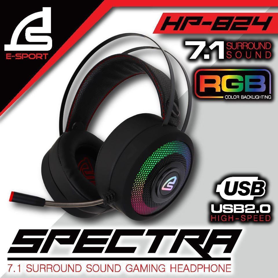 หูฟังเกมมิ่ง หูฟัง+ไมค์ Signo HP-824 Spectra Gaming Headphone