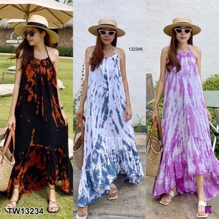 Maxi dress เดรสไปทะเล ลั้ลล้า 🔥🔥 เดรสคล้องคอ เดรสระบาย ชุดไปเที่ยว เดรสมัดย้อม เสื้อมัดย้อม เดรสระบาย เดรสไปทะเล