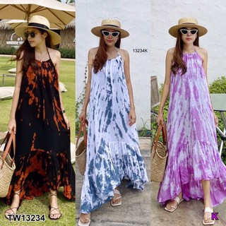 Maxi dress เดรสไปทะเล ลั้ลล้า 🔥🔥 เดรสคล้องคอ เดรสระบาย ชุดไปเที่ยว เดรสมัดย้อม เสื้อมัดย้อม เดรสระบาย เดรสไปทะเล