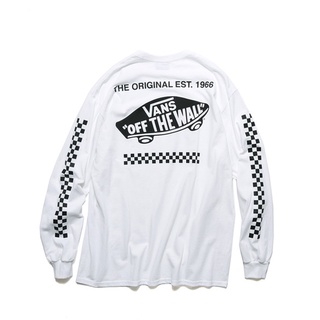 Vans The Original Est.1966 Logo Tee เสื้อยืดลําลองแฟชั่นสําหรับผู้ชายผู้หญิงแขนยาว