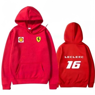 Charles LECLERC Ferrari F1 Racer เสื้อแจ็คเก็ต มีฮู้ด สําหรับผู้ชาย ผู้หญิง