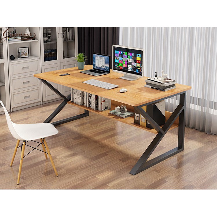 Greenforst โต๊ะคอมพิวเตอร์ โต๊ะทำงาน สไตล์ลอฟท์ (80x40cm) (100x48cm) รุ่น 2158