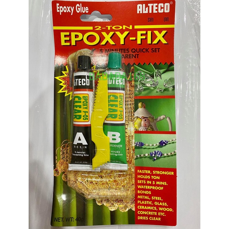 กาวEPOXY FIX อีพ็อกซี่ 2 ตัน สีใส แห้งเร็วใน 5 นาที (ของแท้) ALTECO กาวEPOXY กาวติดพลาสติก กาวตราช้า