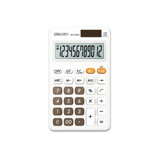 Deli 1200 Calculator 12 digit เครื่องคิดเลขแบบพกพา (ขาว) สุดน่ารัก สินค้ารับประกัน 3 ปี!! เครื่องคิดเลข เครื่องเขียน