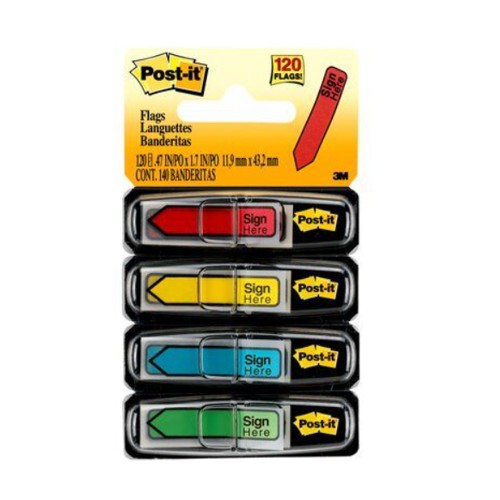 3M 684-SH Post-It Flags 0.47" x 1.7" Sign-Here