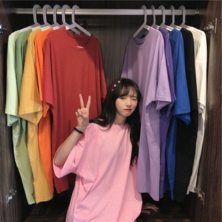 เสื้อยืดสีพื้นบิ๊กไซส์ เสื้อยืดโอเวอร์ไซส์สีพื้น เสื้อยืดBigsize เสื้อยืด Oversize เสื้อยืดสไตล์ไหล่ตก สไตล์ฮาราจูกุ