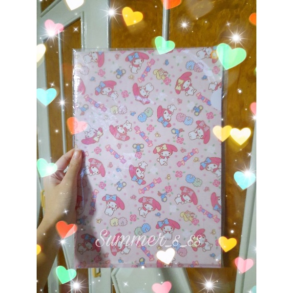 (ของแท้พร้อมส่ง) แฟ้มใส่เอกสาร F4 Sanrio My Melody แฟ้มเอกสาร
