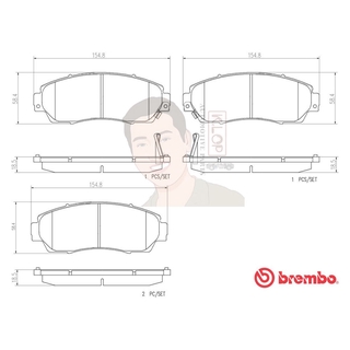 P28 054C ผ้าเบรก F (แท้ BREMBO รุ่น Ceramic) HONDA โอดิสซี่ 2.4 Wagon ปี2003-&gt; /โอดิสซี่ 2.4 Vtec ปี2013-&gt; (P28 054 จ...