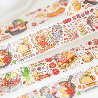 Peach Cute cartoon Raspberry jam eat the roll sticker Diary Scarpbooking DIY Decoration Washi Tape