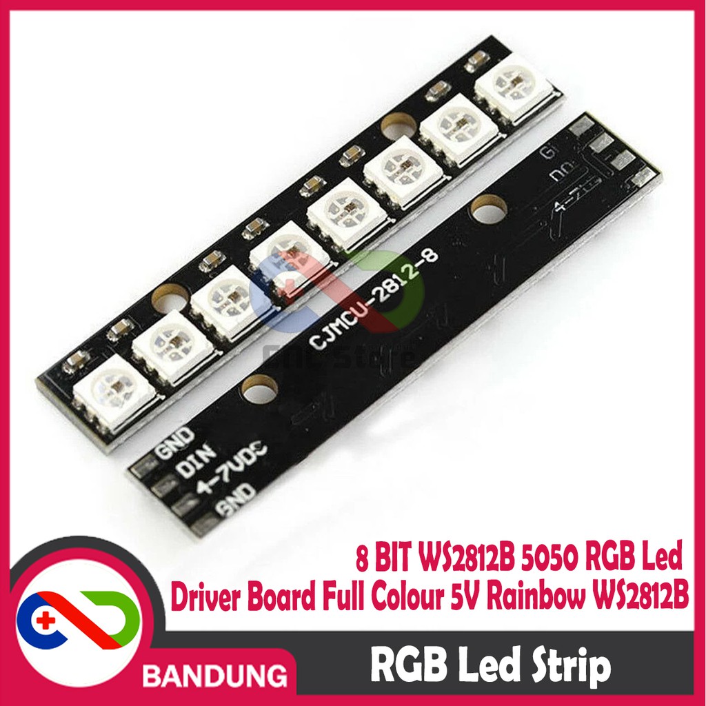 8 BIT WS2812B 5050 RGB LED DRIVER BOARD สีเต็ม 5V RAINBOW WS2812B