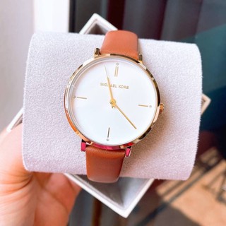 นาฬิกา Michael Kors Womens Jayne Three-Hand Brown Leather Watch