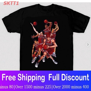 SKTT1 เสื้อยืดลำลอง เสื้อยืดผ้าฝ้ายคอกลมพิมพ์ลายกราฟฟิค Shohoku Slam Dunk สําหรับผู้ชาย Popular T-shirts