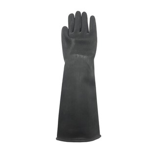 ถุงมือยาง 16 นิ้ว L สีดำ สตรองแมน Latex Gloves 16 inch L Black Strongman