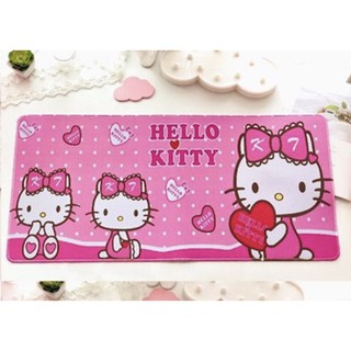 KITTY แผ่นรอง คีย์บอร์ด รองคีย์บอร์ด keyboard ลาย คิตตี้ หัวใจ  pink ขนาด 30 x 70 cm แผ่นหนานุ่ม มียางกันลื่น MANOPNEST