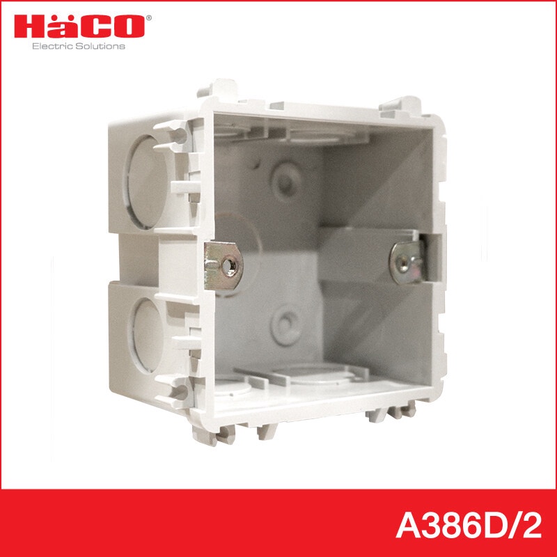 HACO กล่องฝัง พลาสติก Flush Mounting Plastic Box British Standard 1 ช่อง ลึก 54 มม. รุ่น A386D/2 - รูปที่ 2