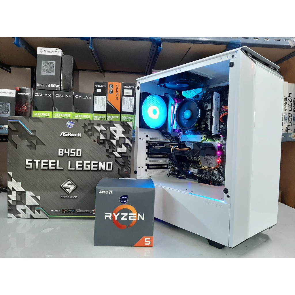 คอมชุด Ryzen5 2600 / Asrock B450 Steel legend / Ram 8 GB bus 2666 / SSD 240GB / GTX1060 6G / PW 550 