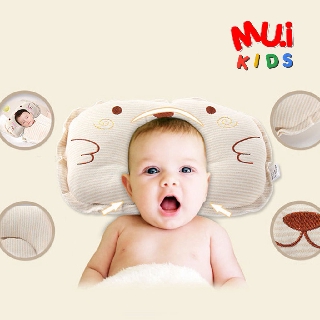 Muikids หมอนหัวทุยลายหมี หมอนเด็กทารก หมอนหัวสวย หมอนฝ้ายธรรมชาติ อุปกรณ์แม่และเด็ก หมอนหัวทุย หมอน หมอนเด็ก หมอนทารก