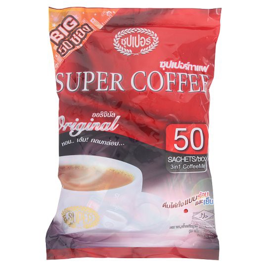 ราคาพิเศษ!! ซุปเปอร์กาแฟ ออริจินัล กาแฟปรุงสำเร็จ 3 อิน 1 ชนิดผง 20กรัม x 50 ซอง Super Coffee Original 3 in 1 Instant Co
