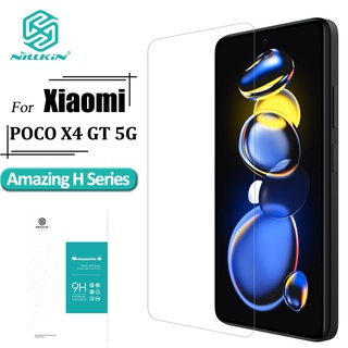 Nillkin กระจกนิรภัย กันรอยนิ้วมือ แบบใส 9H ป้องกันรอยขีดข่วน สําหรับ Xiaomi POCO X4 GT 5G