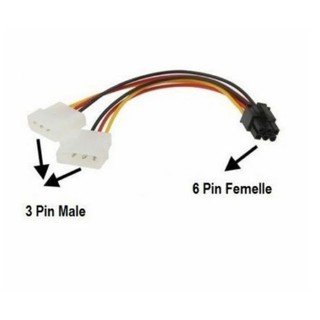 สายแปลง สายต่อ Molex X2 to 6 Pins การ์ดจอ