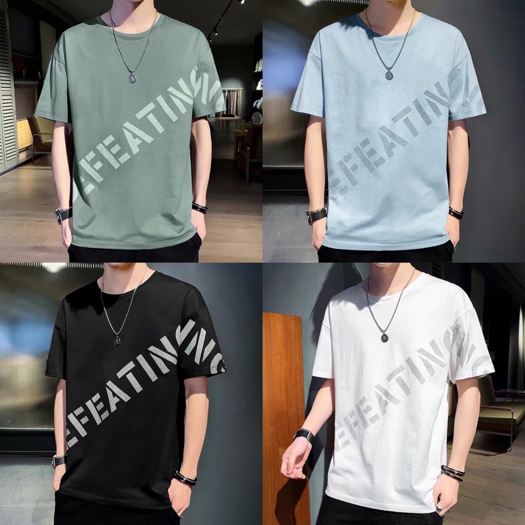 มาใหม่พร้อมส่ง เสื้้อยืดT-SHIRT ผู้ชายแบบวัยรุ่นใส่แท่มาก ผ้าดีใส่สบาย มี4สี