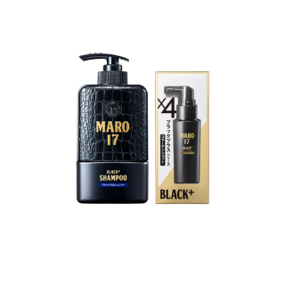 Maro Complete Set (สูตรผมดกดำ+ไม่ร่วง)17 Black Plus 350 ml.+Collagen Shot 50 ml. แชมพู เซรั่ม นวัตกรรมจากญี่ปุ่น