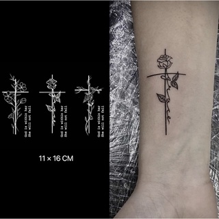 【Mars Tattoo】ใหม่ สติกเกอร์รอยสักชั่วคราว ลายดอกไม้ กึ่งถาวร 2 สัปดาห์ ติดทนนาน D217